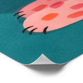 Affiche de chat rose abstrait, décoration murale d (Coin)