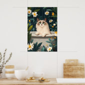 Affiche de chat roux dans une baignoire, Affiche d (Cuisine)
