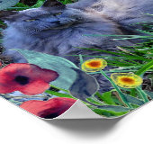 Affiche de chat russe bleu à poils longs Fluffy (Coin)