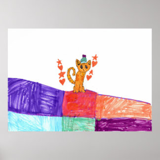 Affiche de chat sur la piste de danse (Semi-brilla