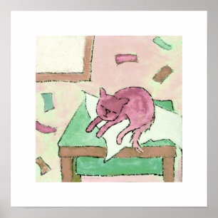 affiche de chat sur la table