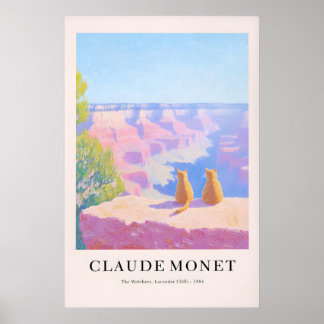 Affiche de chat tigré de style Monet Grand Canyon