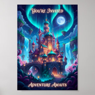 Affiche de château de fantaisie Magique des Aurore