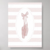 affiche de chaussures de ballet vintage rose aquar (Devant)