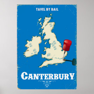 Affiche de chemin de fer vintage des îles britanni