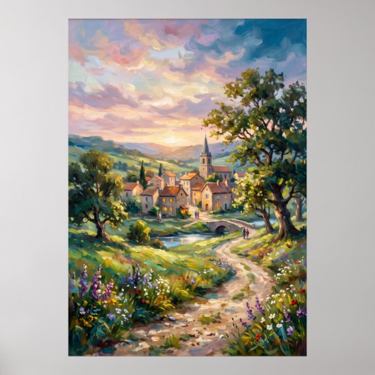 Affiche de chemin de jardin de cottage ensoleillé (Devant)