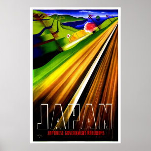Affiche "de chemins de fer japonais de