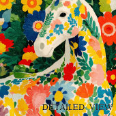 Affiche de cheval blanc floral impression d'art mu