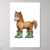 Affiche de cheval en bottes vert sauge Décoration (Devant)