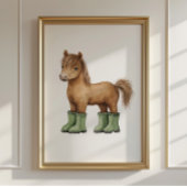 Affiche de cheval en bottes vert sauge Décoration