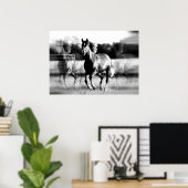 Affiche de cheval en course - Impressions de poste (Bureau à domicile)