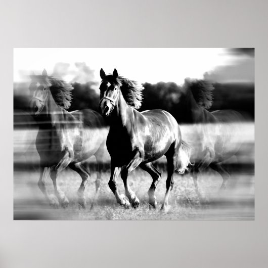 Affiche de cheval en course - Impressions de poste (Devant)