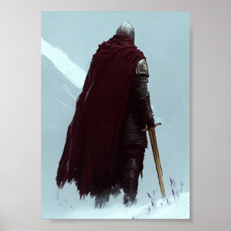 Affiche de chevalier à manteau rouge de Dark Fanta