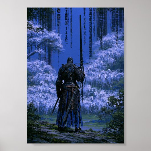 Affiche de Chevalier de Dark Fantasy Bleu (Devant)