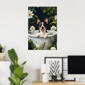 Affiche de chien bouvier australien dans une baign (Bureau à domicile)