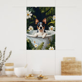 Affiche de chien bouvier australien dans une baign (Cuisine)