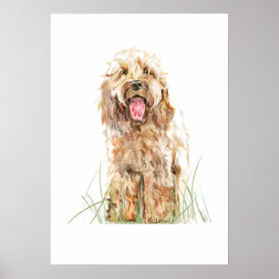 Affiche de chien Cockapoo, Art mural aquarelle