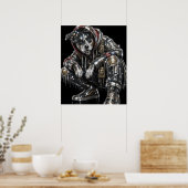Affiche de chien en mosaïque disco | Art mural mod (Cuisine)