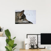 Affiche de chien husky aux yeux bleus (Bureau à domicile)