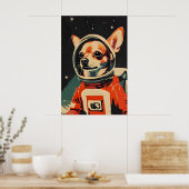 Affiche de Chihuahua Astronaute, Impression Rétro  (Cuisine)