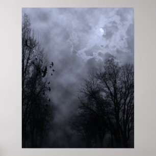 Affiche de ciel d'Halloween avec Brume Bleue de Co