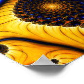 Affiche de ciel fractal bleu abstrait (Coin)