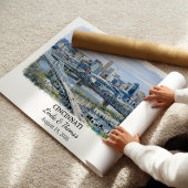 Affiche de Cincinnati Ohio, Aquarelle, Sur mesure