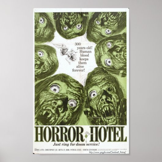 Affiche de cinéma "Horror Hotel" ou "City of the D (Devant)