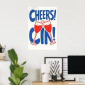 Affiche de cinéma Rétro Cheers, typographie de coc (Bureau à domicile)