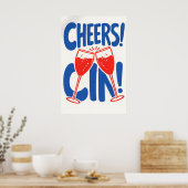 Affiche de cinéma Rétro Cheers, typographie de coc (Cuisine)