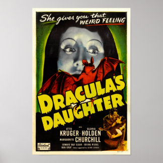 Affiche de cinéma Vintage de la fille de Dracula