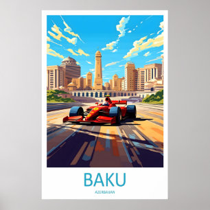 Affiche de circuit de Bakou Impression de voyage à