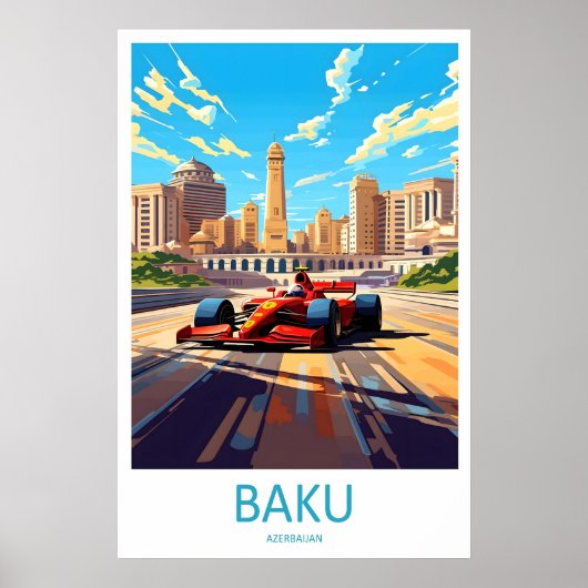 Affiche de circuit de Bakou Impression de voyage à (Devant)