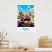 Affiche de circuit de Bakou Impression de voyage à (Cuisine)