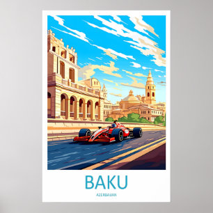 Affiche de circuit de Bakou Impression de voyage à