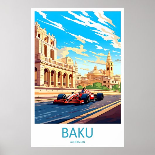 Affiche de circuit de Bakou Impression de voyage à (Devant)