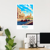 Affiche de circuit de Bakou Impression de voyage à (Bureau à domicile)