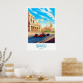 Affiche de circuit de Bakou Impression de voyage à (Cuisine)