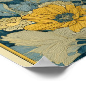 Affiche de cirque Art nouveau en bleu et jaune (Coin)