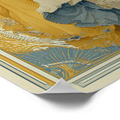 Affiche de cirque Art Nouveau en bleu et jaune (Coin)