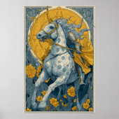 Affiche de cirque Art Nouveau en bleu et jaune (Devant)