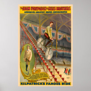 Affiche de cirque de bicyclette de Kilpatrick's Ri