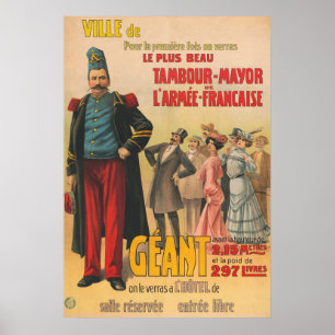 Affiche De Cirque De Foule Admirant Un Soldat Fran