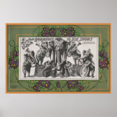 Affiche De Cirque D'Éléphants Jouant D'Instruments (Devant)