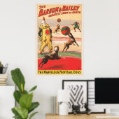 Affiche De Cirque Montrant Des Clowns Avec Des Chi (Bureau à domicile)