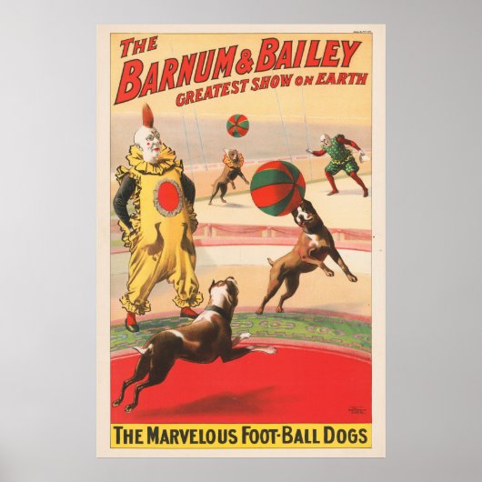 Affiche De Cirque Montrant Des Clowns Avec Des Chi (Devant)