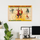 Affiche De Cirque Montrant Des Vélos Sur Tightrope (Bureau à domicile)