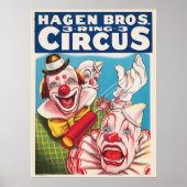 Affiche De Cirque Montrant Les Visages Clown Et Cr (Devant)