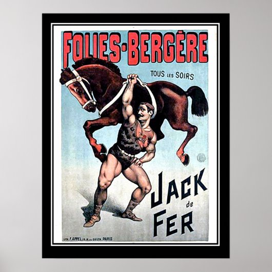 Affiche de cirque vintage Iron Jack Strong Man (Devant)