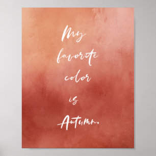 Affiche de citation automnale à l'aquarelle orange